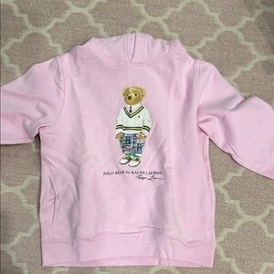 Ralph Lauren Pink Kids Sweatshirt with Bear Design